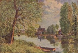 Fluss-Landschaft von Moret auf Loing